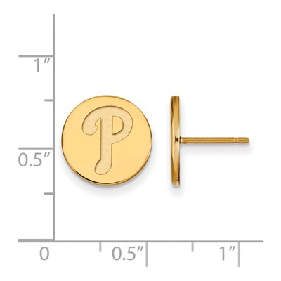 Philadelphia Phillies Gold-Plated Sterling Silver Disc Stud Earrings – view 2