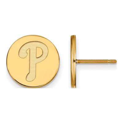 Philadelphia Phillies Gold-Plated Sterling Silver Disc Stud Earrings