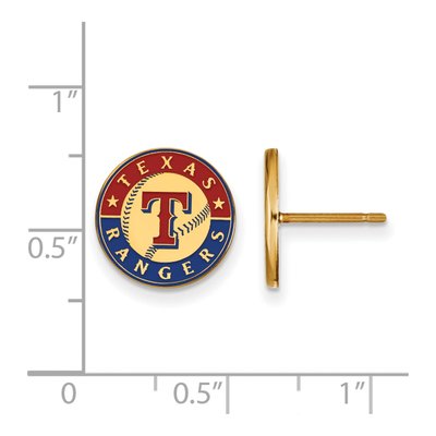 Texas Rangers Gold-Plated Sterling Silver Enamel Disc Stud Earrings – view 2