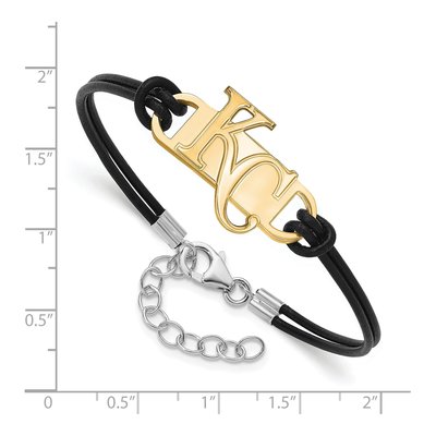 Kansas City Royals Gold-Plated Sterling Silver Leather Bracelet – view 2