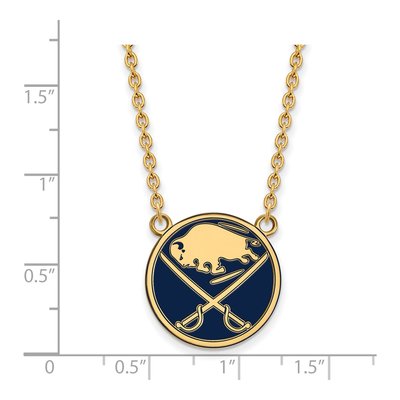 Buffalo Sabres Gold-Plated Sterling Silver Large Enameled Pendant Necklace – view 2