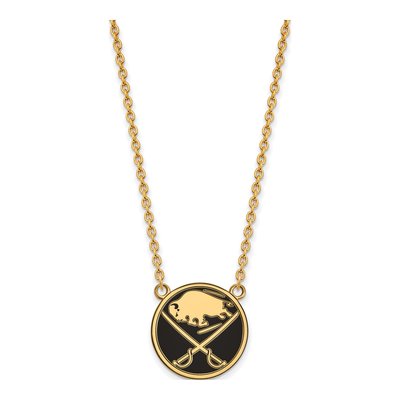 Buffalo Sabres Gold-Plated Sterling Silver Large Enameled Pendant Necklace