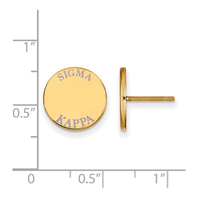 Sigma Kappa Gold-Plated Sterling Silver Sorority Enamel Stud Earrings – view 2