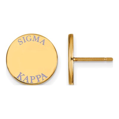 Sigma Kappa Gold-Plated Sterling Silver Sorority Enamel Stud Earrings