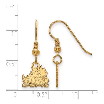 Texas Christian University Gold-Plated Sterling Silver TCU Horned Frog Earrings – view 2