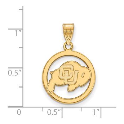 University of Colorado Gold-Plated Sterling Silver Medium Buffalo Pendant – view 2