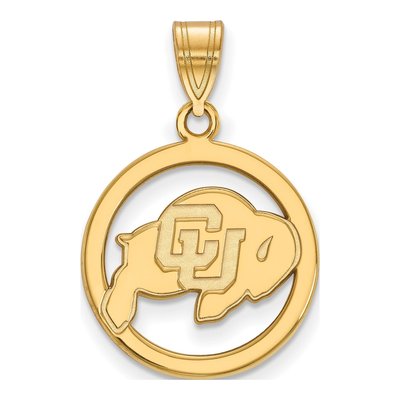 University of Colorado Gold-Plated Sterling Silver Medium Buffalo Pendant