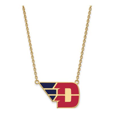 University of Dayton Gold-Plated Sterling Silver Large Enamel Pendant Necklace