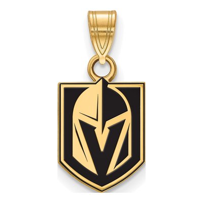 Vegas Golden Knights Gold-Plated Sterling Silver Small Enamel Pendant