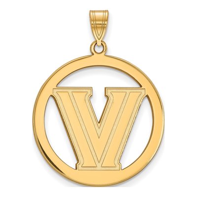 Villanova University Gold-Plated Sterling Silver Large Wildcats Letter V Pendant