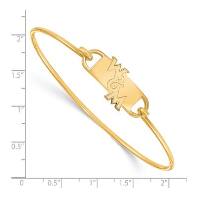 College of William & Mary Gold-Plated Sterling Silver Wire Bangle Bracelet – view 2