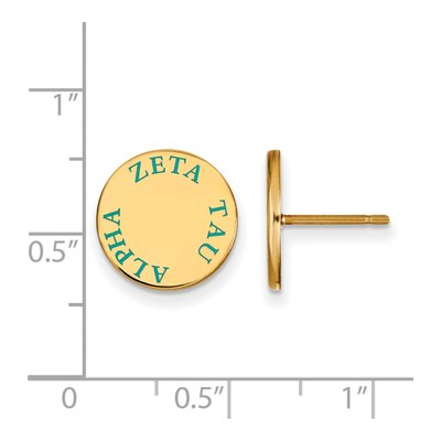 Zeta Tau Alpha Gold-Plated Sterling Silver Sorority Stud Earrings – view 2