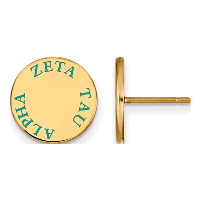 Zeta Tau Alpha Gold-Plated Sterling Silver Sorority Stud Earrings