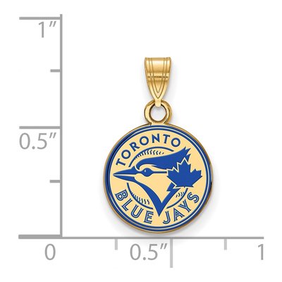 Toronto Blue Jays Gold-Plated Sterling Silver Enamel Disc Pendant – view 2