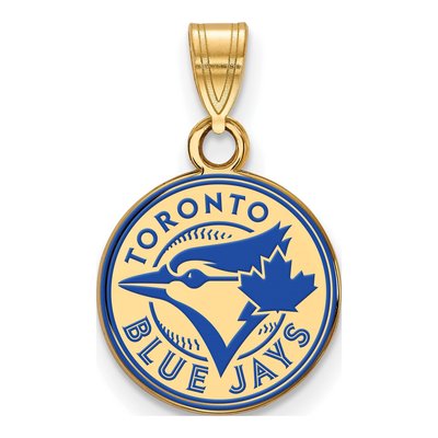 Toronto Blue Jays Gold-Plated Sterling Silver Enamel Disc Pendant