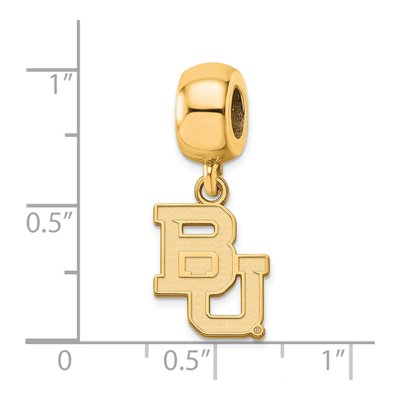 Baylor University Gold-Plated Sterling Silver Small Bears Dangle Bead – view 3