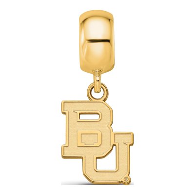 Baylor University Gold-Plated Sterling Silver Small Bears Dangle Bead – view 4