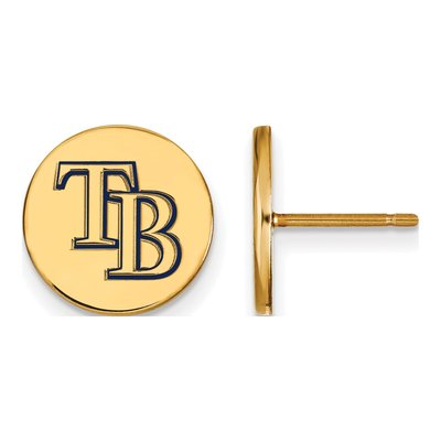 Tampa Bay Rays Gold-Plated Sterling Silver Enamel Disc Stud Earrings