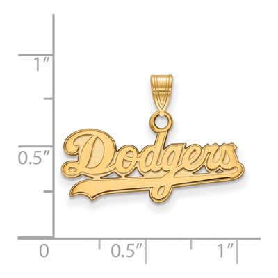 Los Angeles Dodgers Gold-Plated Sterling Silver LA Small Pendant – view 2