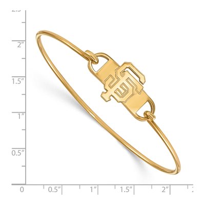 San Francisco Giants Gold-Plated Sterling Silver Small SF Wire Bangle Bracelet – view 2