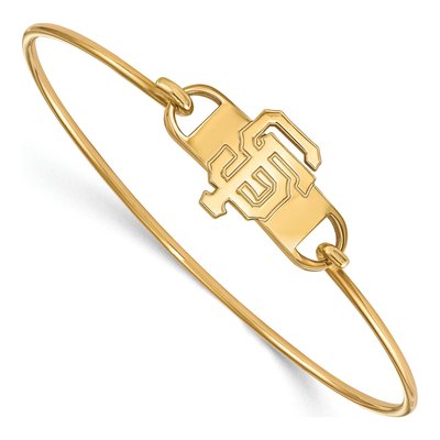 San Francisco Giants Gold-Plated Sterling Silver Small SF Wire Bangle Bracelet