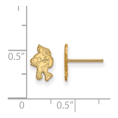 Iowa State University Gold-Plated Sterling Silver Cardinal Extra Small Stud Earrings – view 2