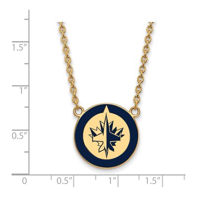 Winnipeg Jets Gold-Plated Sterling Silver Large Enameled Necklace – view 2