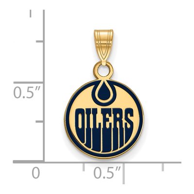 Edmonton Oilers Gold-Plated Sterling Silver Small Enamel Pendant – view 2