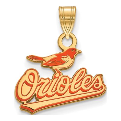 Baltimore Orioles Gold-Plated Sterling Silver Enamel Pendant