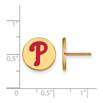 Philadelphia Phillies Gold-Plated Sterling Silver Enamel Stud Earrings – view 2