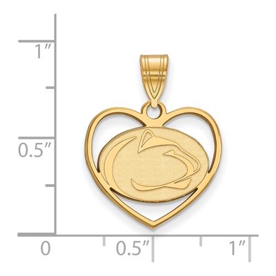Pennsylvania State University Gold-Plated Sterling Silver Medium Penn Lion Heart Pendant – view 2