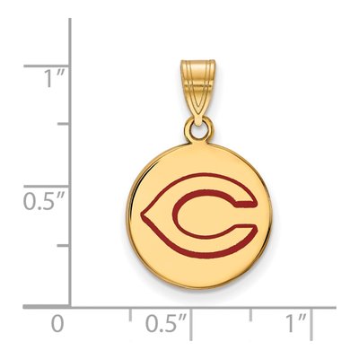 Cincinnati Reds Gold-Plated Sterling Silver Medium Enamel Disc Pendant – view 2