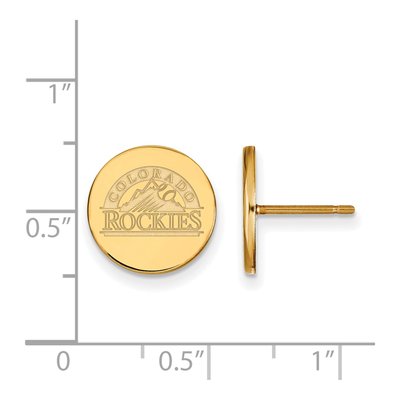 Colorado Rockies Gold-Plated Sterling Silver Disc Stud Earrings – view 2