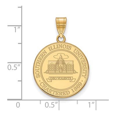 Southern Illinois University Gold-Plated Sterling Silver Large Crest Pendant – view 2