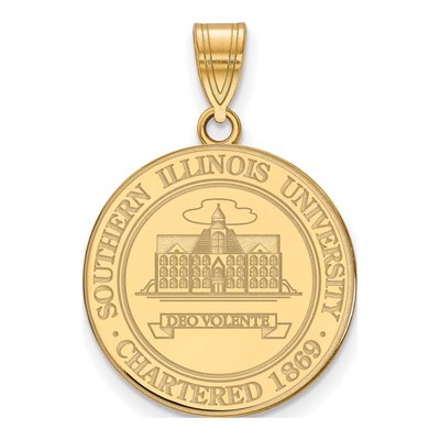Southern Illinois University Gold-Plated Sterling Silver Large Crest Pendant