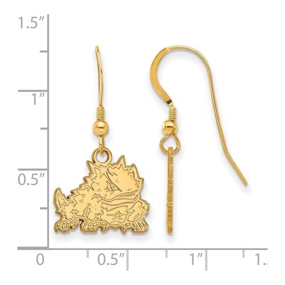 Texas Christian University Gold-Plated Sterling Silver TCU Horned Frog Earrings – view 2