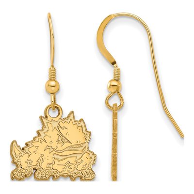 Texas Christian University Gold-Plated Sterling Silver TCU Horned Frog Earrings
