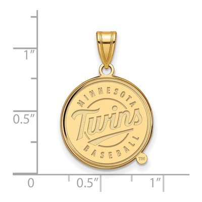 Minnesota Twins Gold-Plated Sterling Silver Large Script Pendant – view 2
