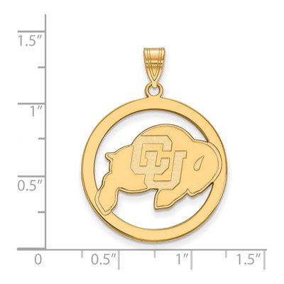 University of Colorado Gold-Plated Sterling Silver Buffaloes Extra Large Pendant – view 2