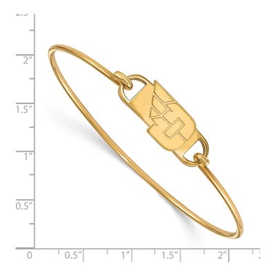 University of Dayton Gold-Plated Sterling Silver Small Wire Bangle Bracelet – view 2