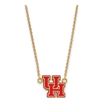 University of Houston Gold-Plated Sterling Silver Small Enamel Pendant Necklace