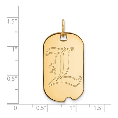 University of Louisville Gold-Plated Sterling Silver Small Dog Tag Letter L Pendant – view 2