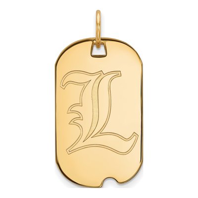 University of Louisville Gold-Plated Sterling Silver Small Dog Tag Letter L Pendant