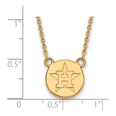 Houston Astros Gold-Plated Sterling Silver Small Disc Necklace – view 3