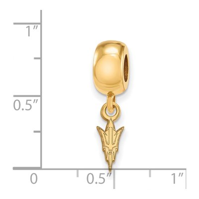 Arizona State University Gold-Plated Sterling Silver Pitchfork Extra Small Dangle Bead – view 3