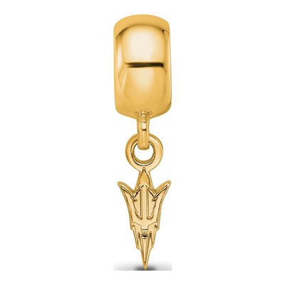 Arizona State University Gold-Plated Sterling Silver Pitchfork Extra Small Dangle Bead – view 4