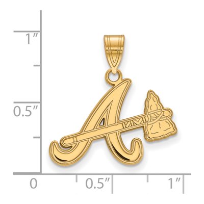 Atlanta Braves Gold-Plated Sterling Silver Medium Pendant – view 2