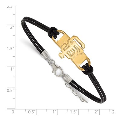 San Francisco Giants Gold-Plated Sterling Silver Small Leather Bracelet – view 2