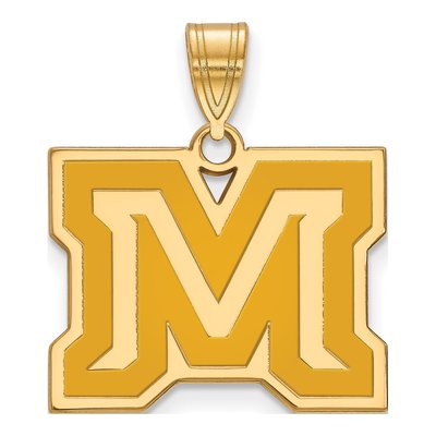 Montana State University Gold-Plated Sterling Silver Medium Letter M Pendant