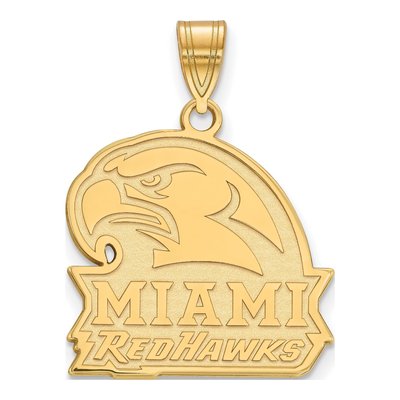 Miami University Gold-Plated Sterling Silver Redhawks Large Pendant